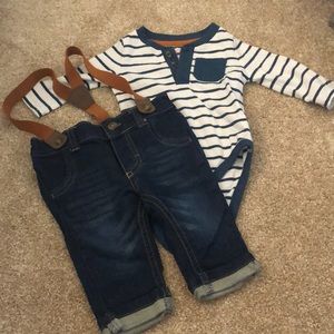 Cat & Jack suspender set 0-3 month